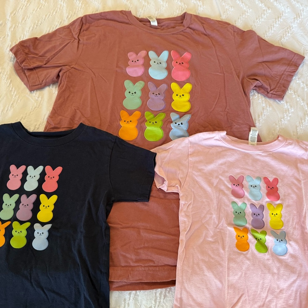 Colorful Easter Time Bunny Graphic T-Shirts